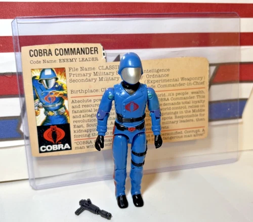 GI Joe Cobra Commander 1983 v1.5 *COMPLETE w/RED BACK FILE CARD, Near Mint!* VTG