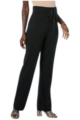 Curations x Amy Morrison Cashmere-Blend Wide-Leg Pull-On Pant Black