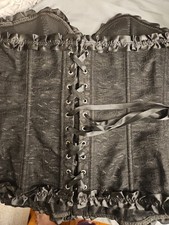 Black Corset With Zipper Front And Lace Up Back