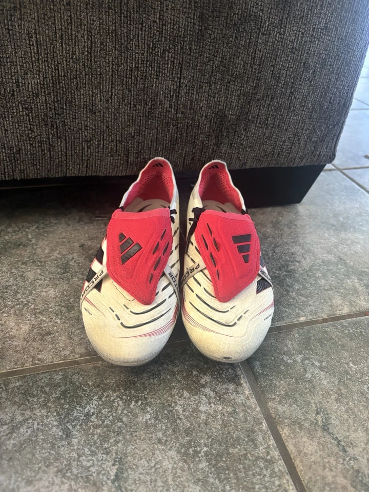 Adidas Predator Elite FG Cleats Size 7 Off White Red Black Colors - Image 4 of 4
