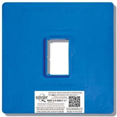 2Pc Quickflash E-SGB-C 5/8'' Single Gang Box Flashing Panel,  5/8'' Depth