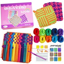 Potholder Weaving Loom Kit - 300pcs Rainbow Knitting Refill Loops in 10 Color...