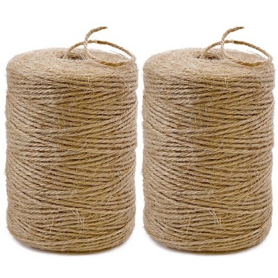 PerkDecor 2Pack 2mm Natural Jute Twine String 2 Pcs, ( * 800 Feet ) / Pc