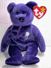 Brand NEW Ty Beanie Baby Princess Diana Bear 1997 Rare Retired Purple MWMT 8.5  