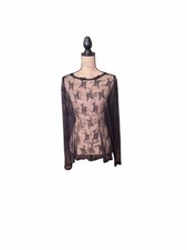 Sheer Black Lace Long-Sleeve Tee