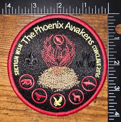 Conclave 2016 Section W3N The Phoenix Awakens BSA OA WWW Red Border Patch