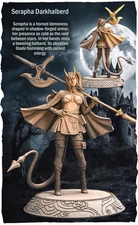 Dungeons and Dragons - Playable Character - Female Tiefling Serapha - Barbarian
