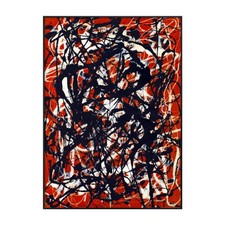 Framed Canvas Giclee Print Art Free Form by Jackson Pollock Home Office Decor