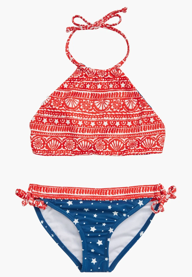 Bikini Billabong L109951 Rojo/Azul Free Babe Cuello Alto Conjunto de Natación Talla 8 Foto 3 de 4
