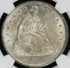 1859 O SEATED LIBERTY "NO MOTTO" DOLLAR NGC MS 61 CRISP AND BRIGHT WHITE FULLY