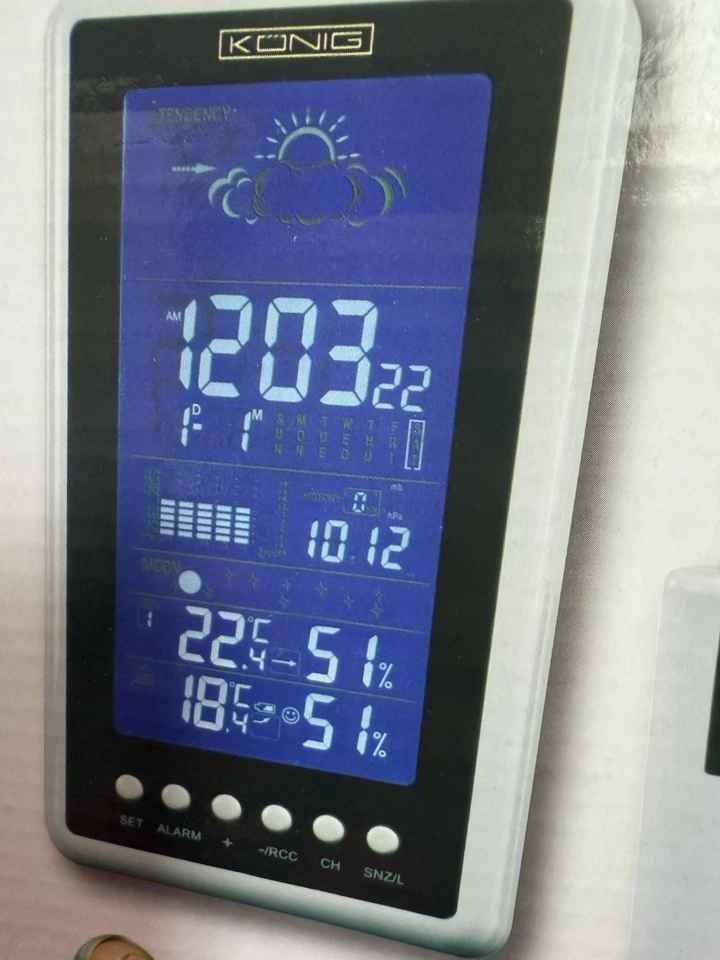 WS540 Wetterstation mit Fernbedienung Außensensor Temperatur Luftfeuchtigkeit Druck - Bild 3 von 4