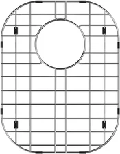 Kitchen Sink Bottom Grid Protector 304 Stainless Steel Sink Grate with Rear Drai