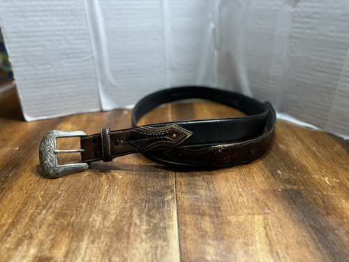 Montana Silver Smiths Belt Used 40” Length N2475401 Nocona Belt Company Brown - Picture 1 of 7