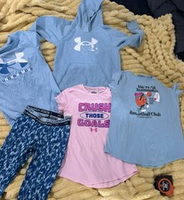 Girls Under Armour Lot Active Athletic Hoodie T Shirt Leggings Medium Small *RD