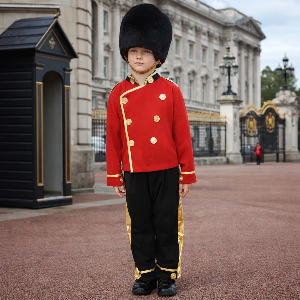 Costume Bambina Guardia Reale Inglese Queen's Royal Guard Amscan - Vestito E Cappello, Travestimento Per Book Week, Feste Scolastiche E Carnevale