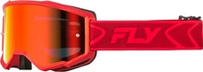Fly Racing Zone Goggles (One Size Fits Most, Red/Crimson / Red Mirror/Smoke Lens