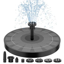 2.5W Solar Bird Bath Fountain Pump, Solar Fountain Pump for Bird Bath with 6 ...