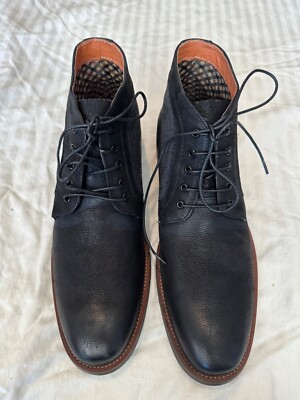 English Laundry Mens Kobi Black Cap Toe Leather Chukka  display picture 2