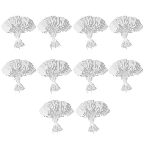 New 1000 Pcs Price Tags with String Attached Paper Hang Tags Writable Tags White