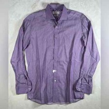 Robert Graham Tailored Fit Size 15.5 / 39 Lavender Checkered Dress Shirt