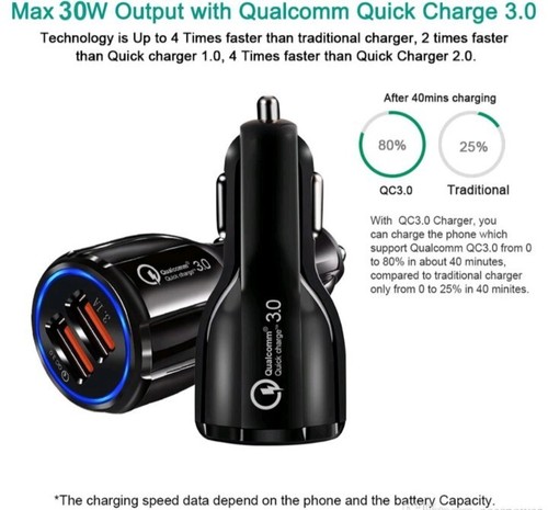 Car Charger For iPhone For Samsung Universal Rapid Charge Dual Port - Picture 5 of 6