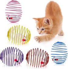 Jecery 5 Pcs Cat Spring Balls Stretchable Springs Toys Multicolor