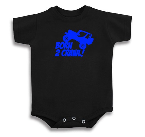 BORN 2 CRAWL BABY T SHIRT CREEPER INFANT ONE PIECE ROCK CRAWLER 4X4 TRUCK - Picture 8 of 14