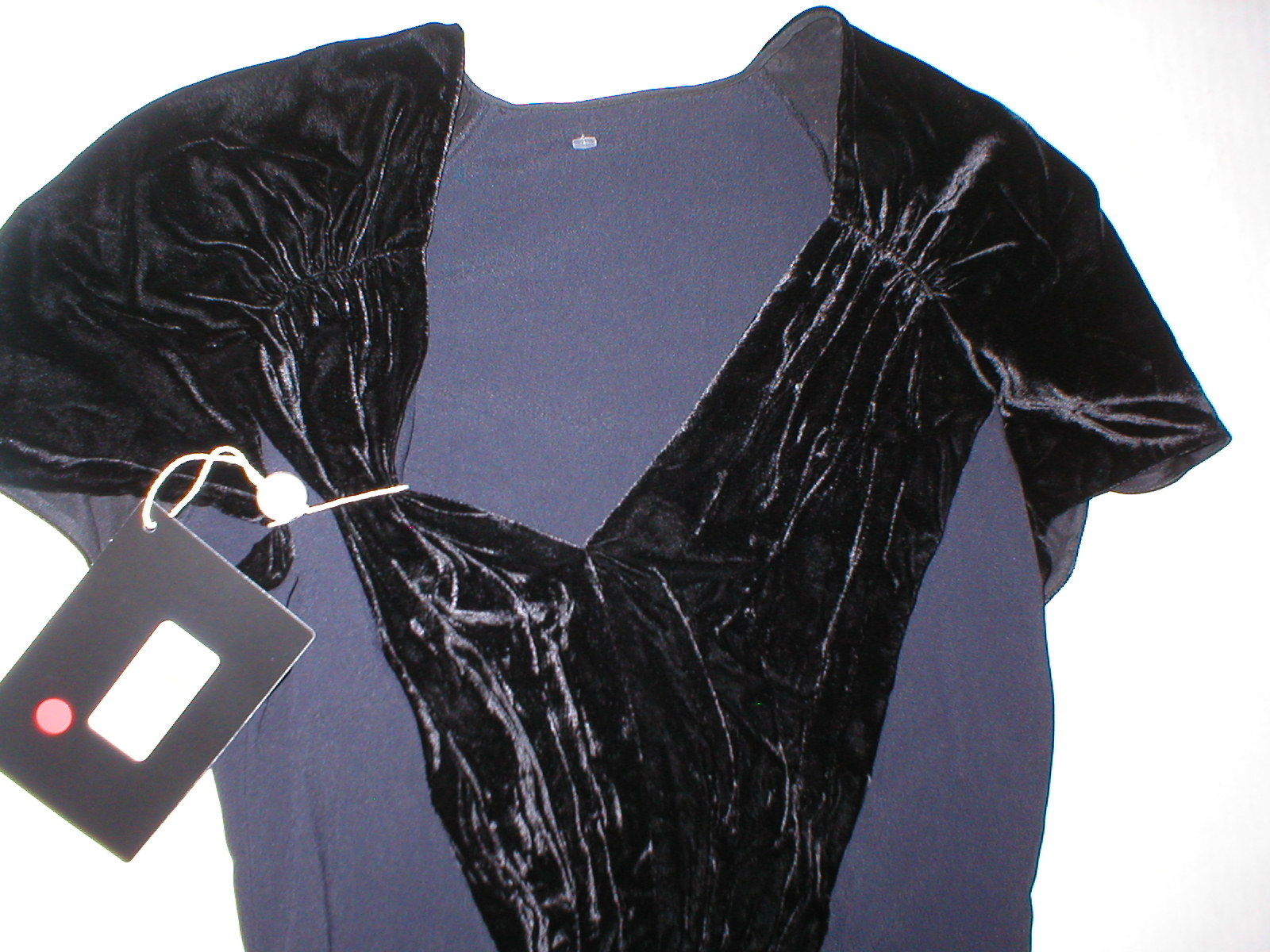 New Womens 4 NWT Italy Prada Dress Black 40 Velvet Silk Acetate Short Sleeves  thumbnail 10