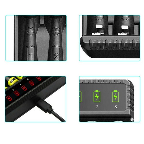 8 Slot LED Display Smart Charger Fit For AA/AAA NiMH Rechargeable Battery KD - Picture 6 of 8