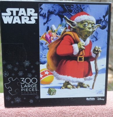 100% COMP. BUFFALO DISNEY STAR WARS 300 LARGE PIECE JIGSAW-SANTA YODA