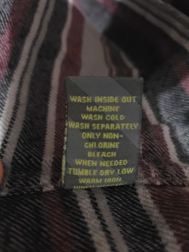 Mens XL Woven Grey Flannel Modern Amusement Long Sleeve Button Up Shirt Pocket - Picture 6 of 10