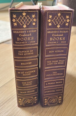2 Vtg Reader's Digest Condensed HC Books 1956 Vol. 2 & 1957 Vol. 1. Decor-READ!