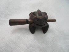 FROG GUIRO PERCUSSION WOODEN INSTRUMENT MUSICAL RASP WOOD CARVED HAND TONE 2.5"