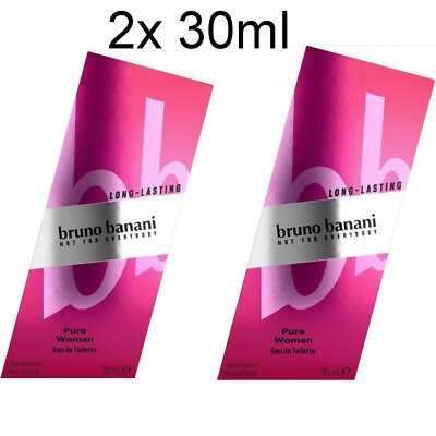 2x Bruno Banani Pure Woman Eau de Toilette, 2x 30 ml - NEU
