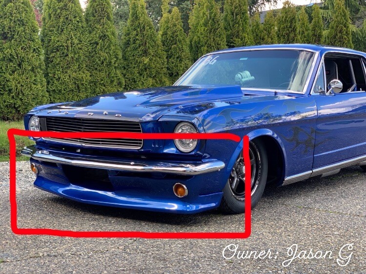 1965-1966 Ford Mustang Restomod Front Apron Bumper FRP (use with