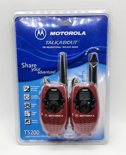 New Sealed Motorola TalkAbout T5200 AA 2-Mile 14-Channel FRS Two-Way Radio Pair 723755538481 | eBay