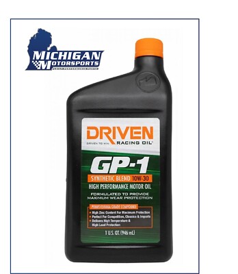 Driven 10W-30 GP-1 Synthetic Blend High Performance & Racing Oil 19306 - 1 Quart
