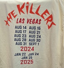 THE KILLERS T shirt 2024-2025 Caesars Residency size L show dates