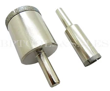 2pc Diamond Hole Saw Set 1/2" & 1" Hole Saw Tile Marble Glass Granite 1/4" Shank