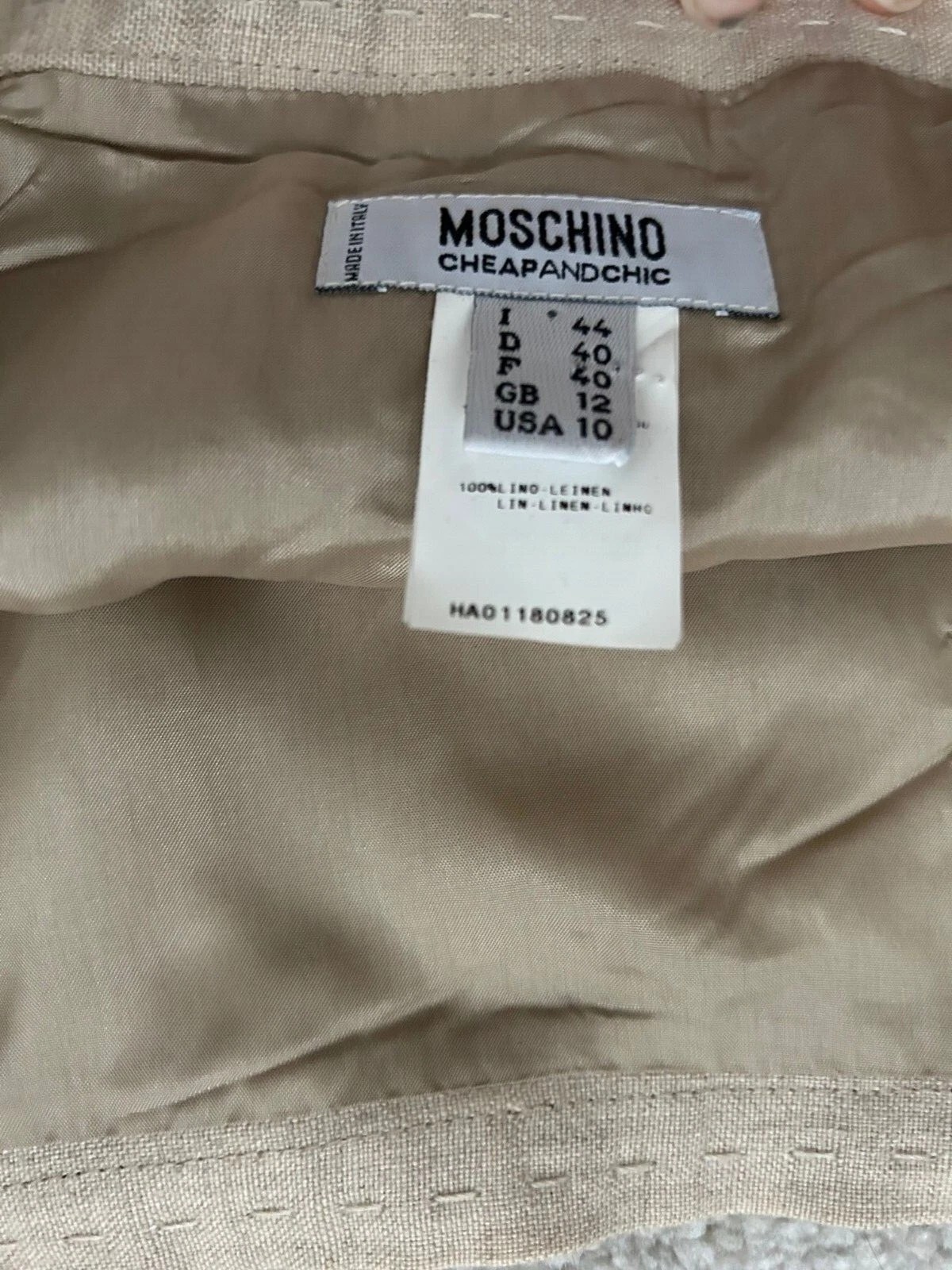 Gonna Moschino Black Linen Ceci N est non haute couture IT44 UK12 rara