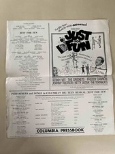 Just for Fun Pressbook 1963 Bobby Vee, The Crickets, Freddie Cannon!