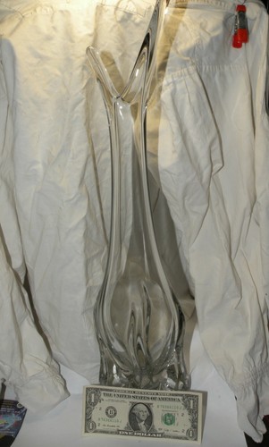 Grand vase Français vintage en cristal 52 cm années 1960  - Afbeelding 1 van 12