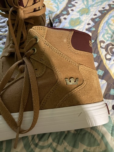New SUPRA FTWR Co High Top Men’s Tan Size 5 Sneakers Suede New With Tags - Picture 12 of 14