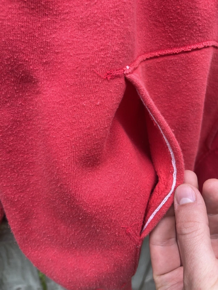 Moletom com capuz vintage 50s 60s Healthknit vermelho algodão tamanho médio feito nos EUA - Imagem 3 de 4