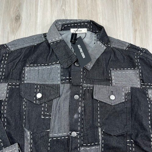 Giacca Camionista Aelfric Eden Patchwork Nero Grigio Colorblock Uomo L Large NUOVO - Foto 4 di 10
