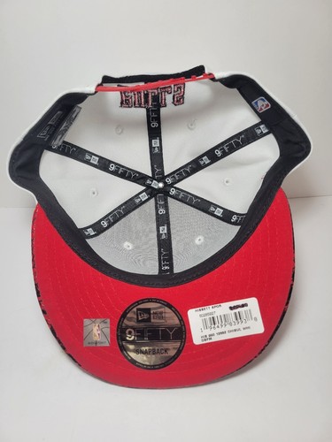 New Era Chicago Bulls 9Fifty Snapback Hat Cap Snakeskin Visor White/Red OSFM - Picture 8 of 11