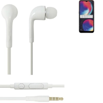 Earphones für Wiko View 4 in ear headset stereo Ohrstecker weiß