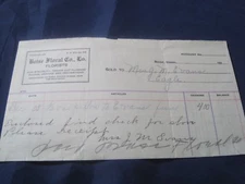 Boise Floral Co. Ltd. Invoice 192_ Antique
