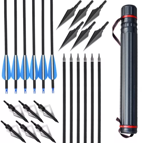 SP500 30'' Carbon Arrows OD 7.8mm Archery Arrowhead/Quiver Compound/Recurve Bow - Picture 2 of 20