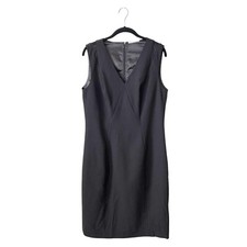 T Tahari Pencil Dress Women's Size 8 Black Sleeveless V-Neck Sheath Career Work